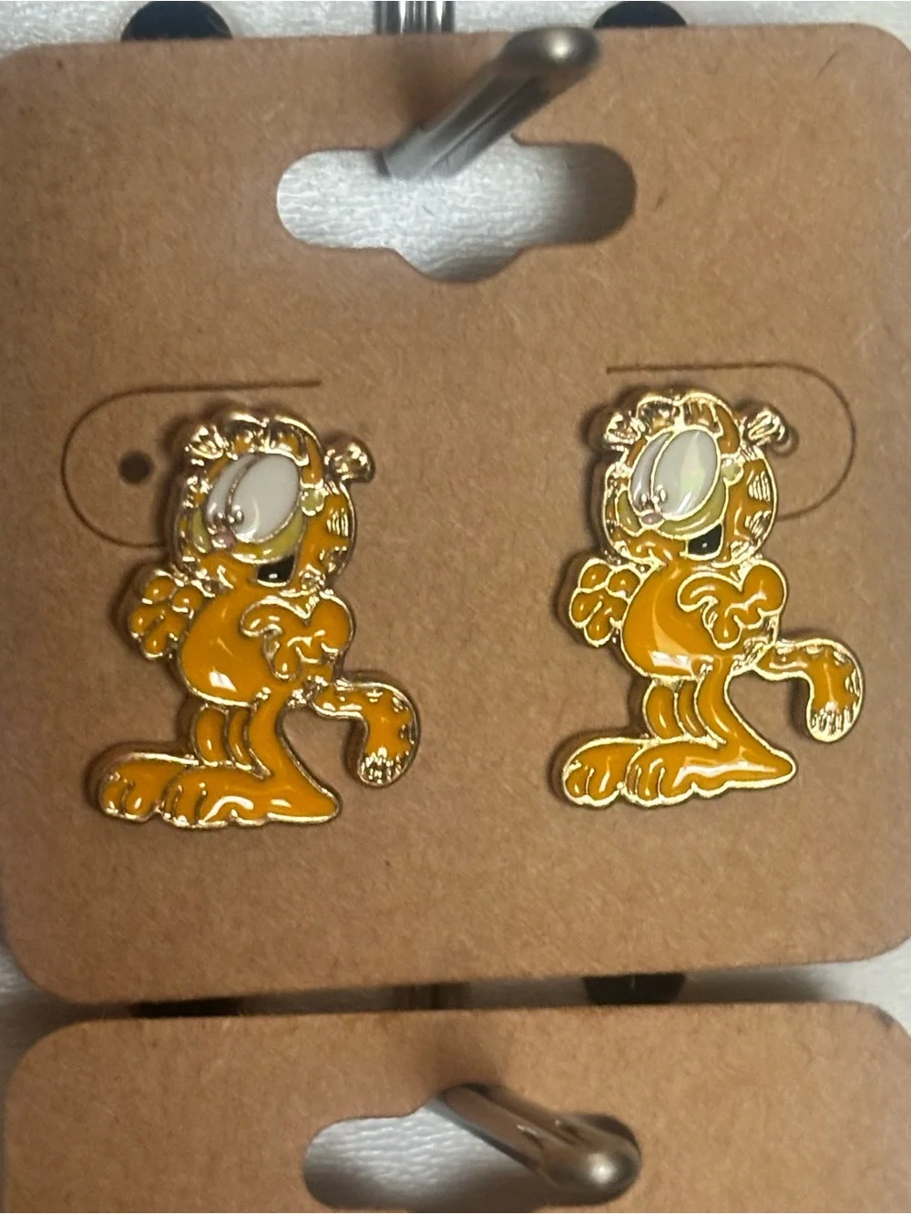 Garfield Enamel Stud Earrings - Yellow
